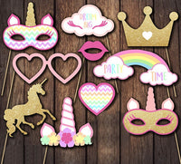 Rainbow Unicorn Themed Photo Props